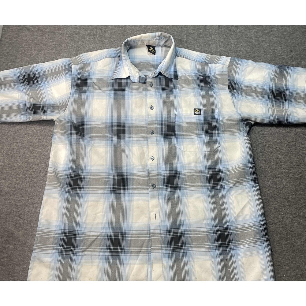 Vintage Lowrider Shirt Mens 2XL Button Up Short Sleeve Plaid Casual California